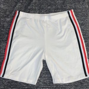 White biker shorts